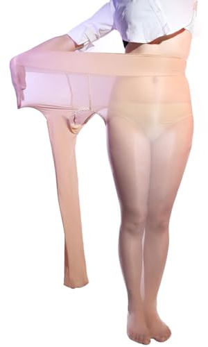RUIBAVYA Strumpfhosen Damen Grosse Grössen 6DEN Glänzende Feinstrumpfhose übergröße Strumpfhosen mit hoher Taille