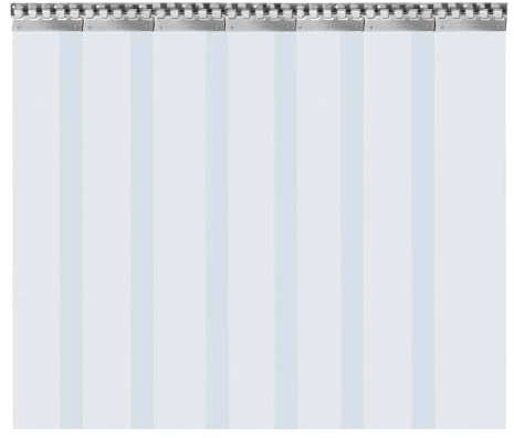 Wiefiche PVC Streifenvorhang Lamellen 2x180mm Höhe 2,00m x Breite 1,05m, fertig vormontiert, verzinkt, Stallvorhang, PVC Lamellenvorhang
