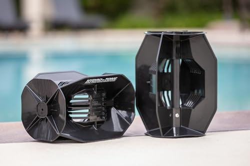Hydro Tone Hydro-Bell Pool Exercise Dumbbells Pair, Aquatic Water Weights for Functional Strength Training, UV and Chlorine Resistant, Quick Start Guide Included, Black