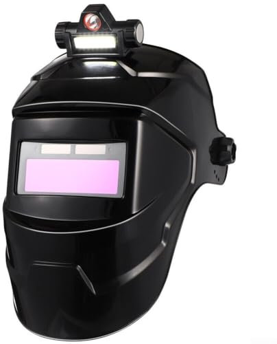 Schweißerhelm mit automatischer Verdunkelung, Schweißhelm mit Scheinwerfer, Solar-Schweißhelm mit 10 Gläsern zum Schweißen (klassischer Stil)