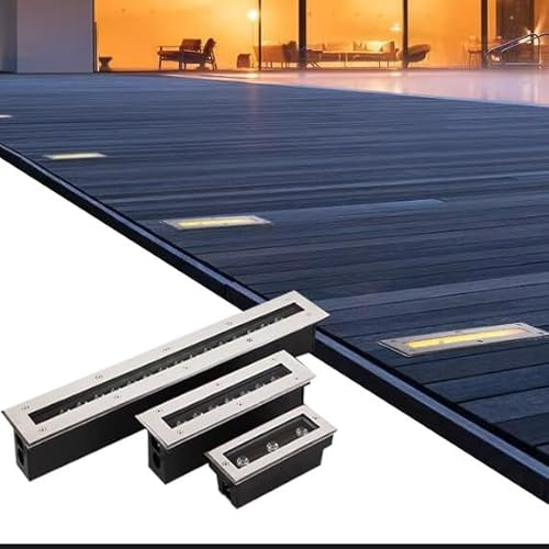 LED Buried Lampe - Bodenstrahler Außen, Eingebaute rechteckige Stehlampe mit 220 V Wechselstrom, wasserdichter ultradünner IP67-Strahler, Bodenleuchte für Garten, Hinterhof, Terrasse(Blue,6W-200MM)