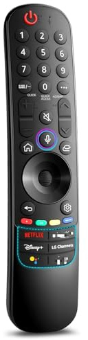 Sprach Ersatzfernbedienung Kompatibel mit LG Smart TVs mit Zeigerfunktion, Voice Ersatz Fernbedienung Kompatibel mit 2017-2024 LG TV AN-MR23GA MR24GA MR22GA MR21GA mit Movies und Netflix Tasten