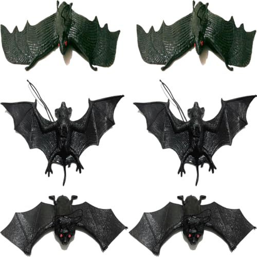 NJCXOLA Halloween Deko Set, 6 Stück Hängende 3D Fledermaus Deko für Erwachsene und Kinder Halloween Party, helloween fledermaus deko, Gruselig, Horror