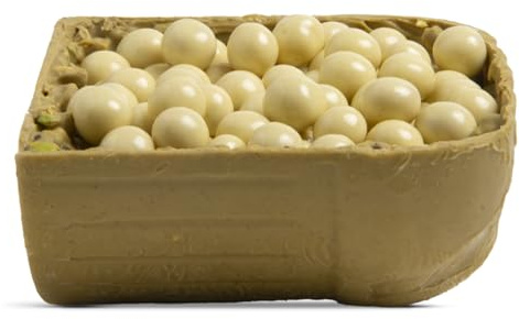 Panettone di pistacchio Artigianale (800 grammi) - Mezzo panettone Ripieno di nocciole ricoperte di cioccolato Bianco