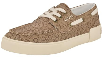 GUESS Herr Silzon båtsko, Ljusbrun logotyp multi 230, 44.5 EU