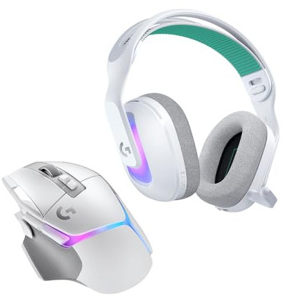 Logitech G G522 Wireless Gaming Headset & G502 X Plus Wireless Gaming Mouse - LIGHTSPEED Wireless Mouse and Headset Combo with RGB LIGHTSYNC - compatible with PC/Windows - White