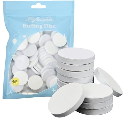 PartyKindom 50pcs 2000 Grit Nail Polishing Discs, 25mm Professional Self-Adhesive Buffing Pads for Electric Nail Drill, High-Shine Sanding Discs for Natural, Salon Quality Manicure