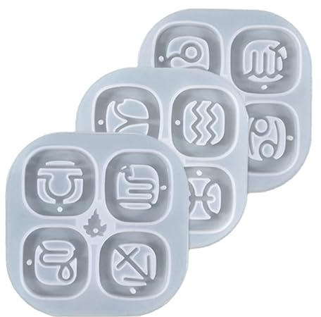 Sternbild-Epoxidharz-Formen – Horoskop- -Schmuckgussformen für Schlüsselanhänger, Anhänger, Charm, 12 Astrologie-Design-Silikonform-Set zum Basteln, Harzkunst, handgefertigtes Zubehör