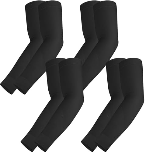 4 Paires Manchettes de Bras Couvrantes pour Tatouages - Manchons Fraîcheur Soie Glacé UV Protection pour Sport, Cyclisme, Golf pour Homme Femme