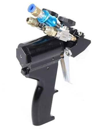 Polyurethane Foam Spray Gun, High Pressure Pu Foam Spray Gun with Multi-Angle Operation & Three Airflow Nozzles P2 Air Purge Pu Foaming Spray Guns for Spraying Primer Stain Varnishe Latex Paint Etc