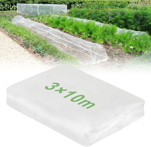 Filet Anti Insecte, 3x10m Filet Protection Potager, Filet de Protection Jardin Fin, Filet de Protection Contre Les Oiseaux et Nuisibles, Idéal pour Les Légumes, Arbres Fruitiers et Serres
