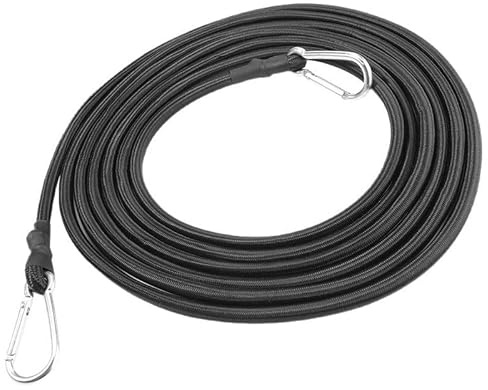 WANYI Expander mit Haken 5M Spanngummi mit Dick Karabiner Gummiseil Schwarz Gepäckspanner 2,5-Fache Dehnung Gummispanner für Sonnensegel, Gepäck, Auto, Ladung, Camping