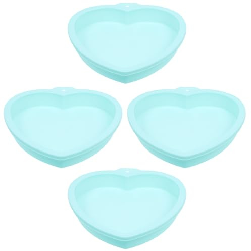 Generico 4 Stampi per Mousse in Silicone a Forma di Cuore, Tortiere Antiaderenti da Forno 20 Cm, per Dolci Fai da Te e Pasticceria Casalinga