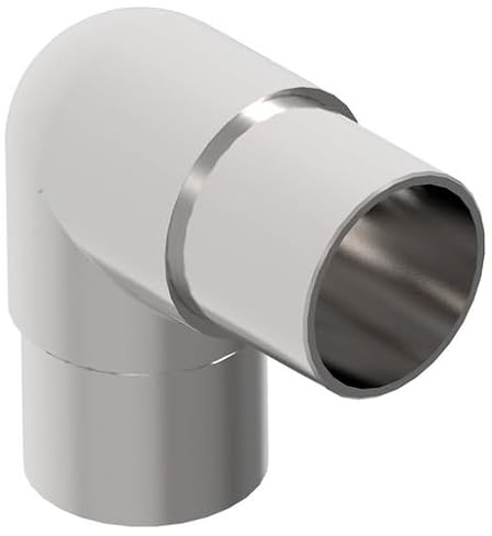 Sellon24® Geländer Edelstahl Rohrverbinder Rohrbogen Wandanker Kreuzverbinder 42,4x2,0mm (Rundbogen 90° 0303)