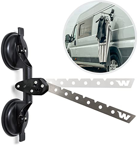 Wolkenstürmer® Kleiderhaken für Wohnmobil - platzsparender Handtuchhaken für Kastenwagen - ideal für Neoprenanzug, Handtuch, Kleidung, Campingdusche - für alle glatten Oberflächen - ohne Bohren!
