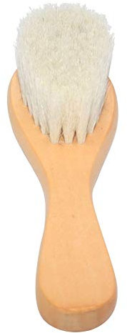 Hölzerne Ziegenhaarbürste für Babys Kleinkinder Extra Weich für Feines Haar Baby-Haarbürste aus Natürlicher Bergwolle Babydusche Geschenk Haarpflegewerkzeug für Frauen Männer (1)