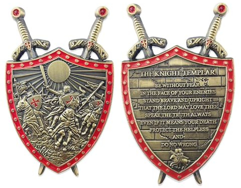 Put on The Whole Armor of God Challenge Coin Shield Knights Templar Oath Pray Coin