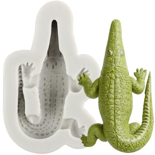 MINFEIDMS 3D Meerestiere Süßigkeiten Schokoladenform Alligator Silikonform Krokodil Fondant Form für Zucker Kuchen Dekorieren Cupcake Topper Gummi Paste Polymer Clay