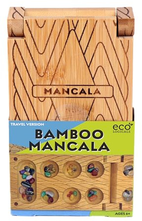 Project Genius Bamboo Travel Mancala, Brown