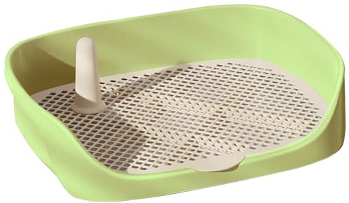 Bac de toilette pour chien de dressage de toilettes pour chien 15,8x11,8x4,3po amovible en plastique sûr pour dressage de toilettes pour chien pot d'intérieur lavable pour petits chiens et chiots vert