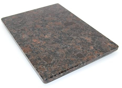 Planche à découper en pierre - Plat de service - Planche de cuisine - Plateau en pierre - Dessous de verre - 2 tailles (Coffee marron mat, 35 x 25 cm)