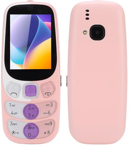 Lazmin112 2G Cellulare Con Tasti Grandi Per Anziani, Schermo Hd Da 2,4 Pollici, Tripla Sim, 0,13 Mp, Torcia, Altoparlante Frontale, Calendario, Fm, Musicale, Registratore, 3000 Mah (Rosa)