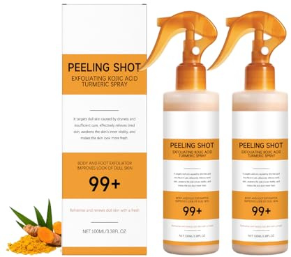 Peel Shot Keratin Care Kojisäure-Kurkuma-Spray, Peeling-Spray für Körper und Gesicht, sanftes Peeling und Feuchtigkeitsversorgung der Haut, hellt die Haut für alle Hauttypen (2PCS)