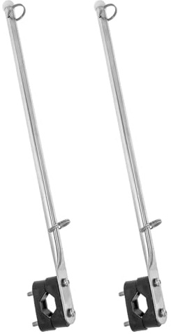 Hemobllo Mâts de Pavillon pour Yacht en Acier Inoxydable 385 CM Lot de 2 Support de Drapeau Marin Amovible Résistant à la Corrosion Compatible Voilier et Bateau de Plaisance