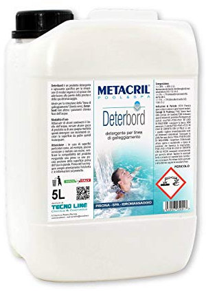 Metacril Deterbord, Detergente e Sgrassante, per Linea di Galleggiamento, Ideale per Piscina e Spa Idromassaggio - 5 LT