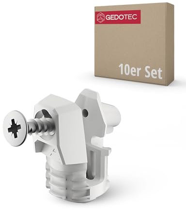 Gedotec Rückwand-Verbinder für Holz-Stärke ab 15 mm Möbelverbinder Ixconnect RPC S 15/25 | Korpus-Verbinder zum Einstecken in die Nut | Länge: 20 mm | 10 Stück - Schrankverbinder Kunststoff weiß
