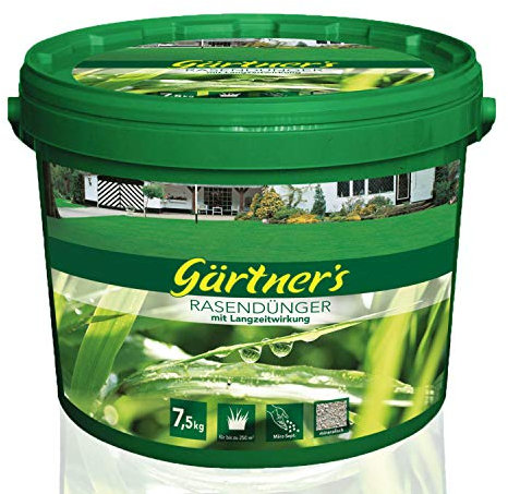 Rasendünger Langzeitwirkung 7,5 kg I NPK 20+5+8 I Dünger mit Magnesium für Sportrasen + Schattenrasen + Regenerationsrasen I Volldünger Einsaat & Nachsaat 250m²