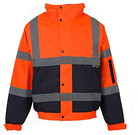 Inspire Me Hi Vis Bomber Jackets High Visibility Workwear Safety Security Hooded Padded Waterproof Work Wear Coat