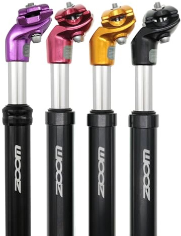DJC Bike Suspension Seatpost Shock Absorber Damper Post 27.2 30.9 31.6 mm, Lightweight Aluminum Body (Black Head, 27.2mm)