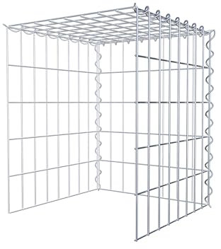 GABIONA Cesta de piedra de gavión rectangular, malla de 5 x 10 cm, profundidad de 40 cm, cesta de cultivo tipo 4, cierre de espiral, galvanizado (50 x 40 x 40 cm)