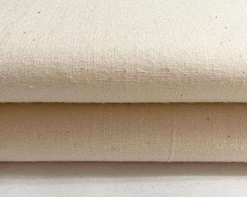 Tessuto artigianale in 100% cotone naturale calicò non sbiancato, peso medio - Larghezza extra da 160 cm (2 metri)