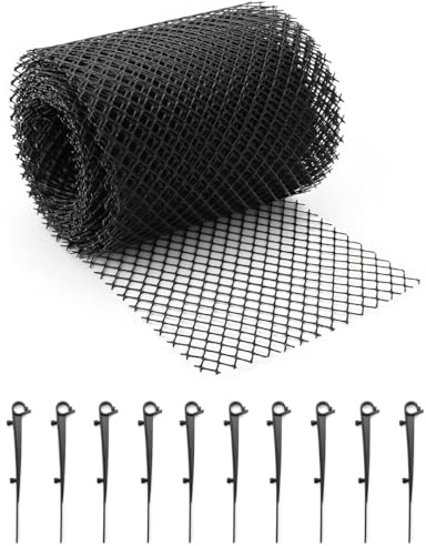 Garden Mile Guttering Mesh Guard Gutter Cover - Nylon Mesh Netting Outdoor Drain Cover Shed Guttering For Block Leaf, Debris, Twigs And More - Black (10m Roll)