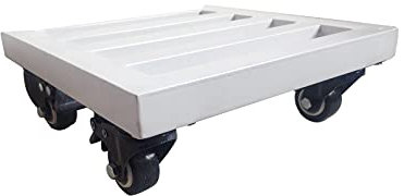YiHYSj Rolluntersetzer Rollen mit 4 Feststellern Pflanzregal Metall Blumenständer LängexBreite 30x30cm Möbelroller für Pflanztöpfe, Möbel & schwere Gegenstände Tragkraft 150kg (30x30cm,White)