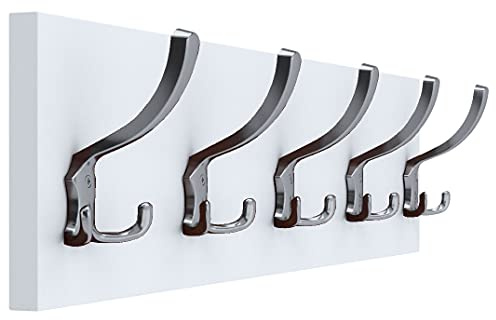 AKKE Garderobenleiste Garderobenpaneel Wandgarderobe Wandpaneel Garderobe PVC Pico 70 Weiss/Chrome