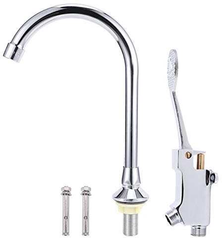 Foot Pedal Faucet, G1/2in Pedal Type Single Cold Copper Water Faucet Foot Operated Water Tap for Home Kitchen Hospital