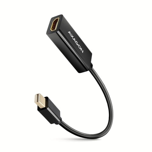 AXAGON Compatible RVDM-HI14N Mini-DisplayPort zu HDMI Adapter, 4K/30 Hz, 15 cm Long - Schwarz