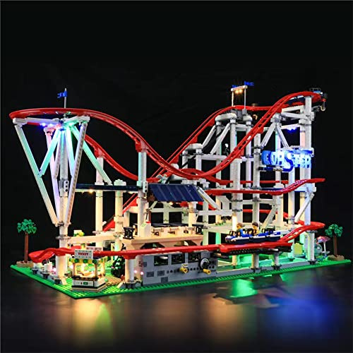 GEAMENT LED Licht-Set Kompatibel mit Lego Achterbahn (Roller Coaster) - Beleuchtungsset für Creator 10261 Baumodell (Modell-Set Nicht enthalten)