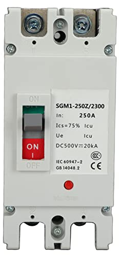 DEWIN DC-Leistungsschalter, Leistungsschalterschutz 2P MCCB Solarbatterieschutzschalter Isolatorschutz Leitungsschutzschalter 250A 500V