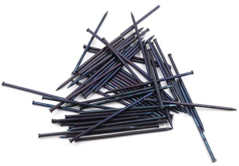 Design61 50 x perni in acciaio, per battiscopa, 1,5 x 45 mm, testa piatta, a testa svasata, blu