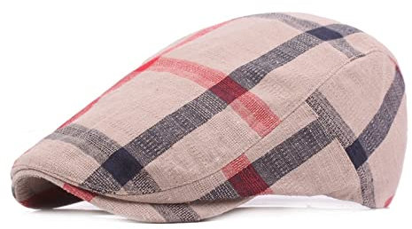 tcax Schiebermütze Herren Frühlings-Herbst-Hüte, Verstellbare Karierte Baskenmützen, Männer, Frauen, Unisex, Einfache Baskenmützen, Ballonmütze, Schirmmütze, Lässige Vorwärtskappen, Sti