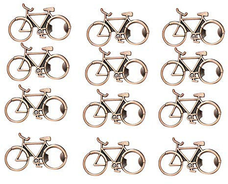 Trjgtas 12 piezas Abrebotellas para bicicleta para boda, abrebotellas para cerveza de metal regalos ()