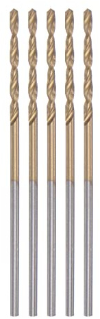 sourcing map 5 Stück HSS Bohrer Set, Spiralbohrer 1mm Titanium Beschichtet (HSS-E) M42 Schnellstahl mit 8% Kobaltgehalt Gerade Schaft für Edelstahl, Alulegierung, Metall