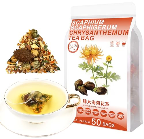 Plant Gift 50 Tassen Scaphium Scaphigerum Chrysanthemum Tea Bag (胖大海菊花茶 PAN DA HAI JU HUA CHA) Mandarinenschale, Süßholz, Chrysantheme, Pfefferminze 8.81oz (5g*50bags/250G) Kombination von Blumentee