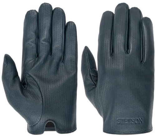 Stetson Nappalederhandschuhe Einfarbig Elegante Fingerhandschuhe Hochflexibel Ohne Futter Damen Herren Übergangszeit dunkelblau 9 1/2 HS