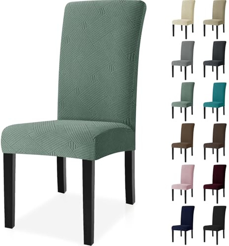 Ystyle Universal Stretch Stuhlhussen 6er Set, Grün | Stuhlbezug Elastisch Abnehmbarer, Hussen Für Stühle Waschbarer, Stuhlbezüge Chair Cover für Hotel Bankett Küche Restaurant
