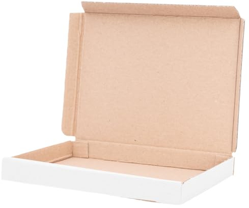 Förpackning stora brevlådor 165 x 125 x 20 mm stor brevkartong GB-0 DIN A6 för brev (innermått 154 x 118 x 17 mm) DHL GLS DPD vita paket fraktkartong bokförsändelse brev (10 stycken)